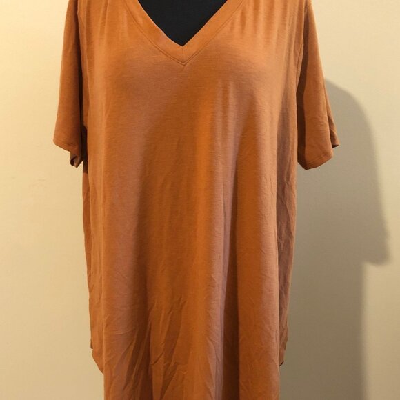 Zenana Outfitters Tops - Almond Short Sleeve V Neck Top